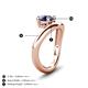 4 - Anahi 1.15 ct Created Blue Sapphire Women Curve Solitaire Ring 