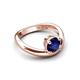 5 - Anahi 1.15 ct Created Blue Sapphire Women Curve Solitaire Ring 