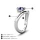 4 - Anahi 1.15 ct Created Blue Sapphire Women Curve Solitaire Ring 