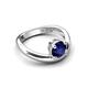 5 - Anahi 1.15 ct Created Blue Sapphire Women Curve Solitaire Ring 