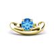 1 - Anahi 0.95 ct Blue Topaz Women Curve Solitaire Ring 