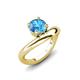 3 - Anahi 0.95 ct Blue Topaz Women Curve Solitaire Ring 