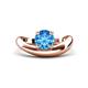 1 - Anahi 0.95 ct Blue Topaz Women Curve Solitaire Ring 