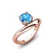 3 - Anahi 0.95 ct Blue Topaz Women Curve Solitaire Ring 