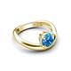 5 - Anahi 0.95 ct Blue Topaz Women Curve Solitaire Ring 