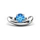 1 - Anahi 0.95 ct Blue Topaz Women Curve Solitaire Ring 
