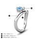 4 - Anahi 0.95 ct Blue Topaz Women Curve Solitaire Ring 