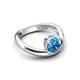 5 - Anahi 0.95 ct Blue Topaz Women Curve Solitaire Ring 