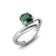 3 - Anahi 0.85 ct Created Emerald Women Curve Solitaire Ring 