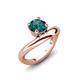 3 - Anahi 0.95 ct London Blue Topaz Women Curve Solitaire Ring 