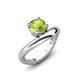 3 - Anahi 1.10 ct Peridot Women Curve Solitaire Ring 