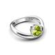 5 - Anahi 1.10 ct Peridot Women Curve Solitaire Ring 