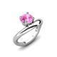 3 - Anahi 1.20 ct Created Pink Sapphire Women Curve Solitaire Ring 