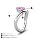 4 - Anahi 1.20 ct Created Pink Sapphire Women Curve Solitaire Ring 