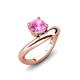 3 - Anahi 1.20 ct Created Pink Sapphire Women Curve Solitaire Ring 
