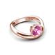 5 - Anahi 1.20 ct Created Pink Sapphire Women Curve Solitaire Ring 