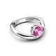 5 - Anahi 1.20 ct Created Pink Sapphire Women Curve Solitaire Ring 