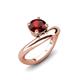 3 - Anahi 1.05 ct Red Garnet Women Curve Solitaire Ring 
