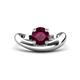 1 - Anahi 1.00 ct Rhodolite Garnet Women Curve Solitaire Ring 