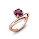 3 - Anahi 1.00 ct Rhodolite Garnet Women Curve Solitaire Ring 