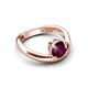5 - Anahi 1.00 ct Rhodolite Garnet Women Curve Solitaire Ring 