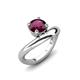 3 - Anahi 1.00 ct Rhodolite Garnet Women Curve Solitaire Ring 