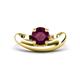 1 - Anahi 1.00 ct Rhodolite Garnet Women Curve Solitaire Ring 