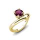 3 - Anahi 1.00 ct Rhodolite Garnet Women Curve Solitaire Ring 
