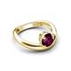 5 - Anahi 1.00 ct Rhodolite Garnet Women Curve Solitaire Ring 