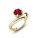 3 - Anahi 0.95 ct Created Ruby Women Curve Solitaire Ring 