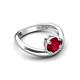 5 - Anahi 0.95 ct Created Ruby Women Curve Solitaire Ring 