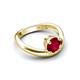 5 - Anahi 0.95 ct Created Ruby Women Curve Solitaire Ring 
