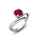 3 - Anahi 0.95 ct Created Ruby Women Curve Solitaire Ring 