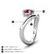 4 - Anahi 0.95 ct Created Ruby Women Curve Solitaire Ring 