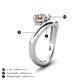4 - Anahi 1.00 ct Smoky Quartz Women Curve Solitaire Ring 