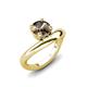 3 - Anahi 1.00 ct Smoky Quartz Women Curve Solitaire Ring 