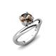 3 - Anahi 1.00 ct Smoky Quartz Women Curve Solitaire Ring 