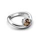 5 - Anahi 1.00 ct Smoky Quartz Women Curve Solitaire Ring 
