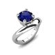 3 - Anahi 2.50 ct Created Blue Sapphire Women Curve Solitaire Ring 
