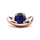 1 - Anahi 2.50 ct Created Blue Sapphire Women Curve Solitaire Ring 