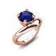 3 - Anahi 2.50 ct Created Blue Sapphire Women Curve Solitaire Ring 