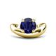 1 - Anahi 2.50 ct Created Blue Sapphire Women Curve Solitaire Ring 