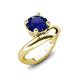 3 - Anahi 2.50 ct Created Blue Sapphire Women Curve Solitaire Ring 
