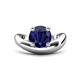 1 - Anahi 2.50 ct Created Blue Sapphire Women Curve Solitaire Ring 