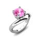 3 - Anahi 2.50 ct Created Pink Sapphire Women Curve Solitaire Ring 