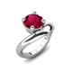 3 - Anahi 2.75 ct Created Ruby Women Curve Solitaire Ring 