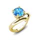 3 - Anahi 2.00 ct Blue Topaz Women Curve Solitaire Ring 