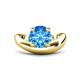 1 - Anahi 2.00 ct Blue Topaz Women Curve Solitaire Ring 