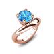 3 - Anahi 2.00 ct Blue Topaz Women Curve Solitaire Ring 