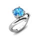 3 - Anahi 2.00 ct Blue Topaz Women Curve Solitaire Ring 